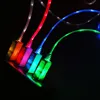 Micro USB Bright Data Line Cable Colorful emitting Charge Wire Led Luminous Tube USB Charging Cable 1M For iPhone 6S Android LED ► Photo 2/6