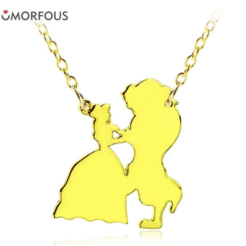 10pcs/Lot women fashion movie beast jewelry beauty and the beast pendant necklace woman necklaces