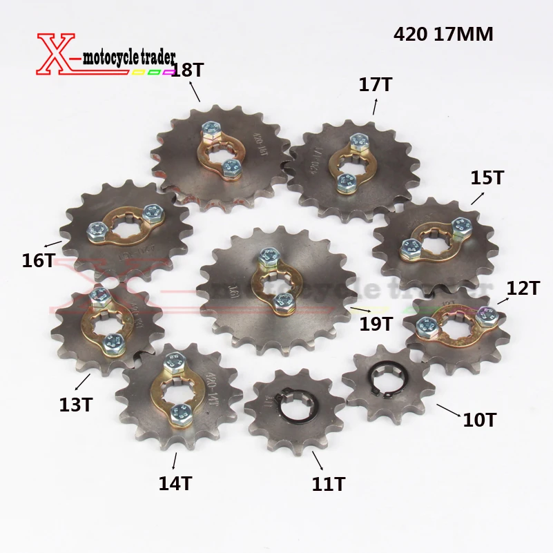 420 10 т 11 Т 12 т 13 т 14 т 15 т 16 т 17 т 18 т зуб 17 мм ID спереди двигатель звездочки для часть мотоцикла