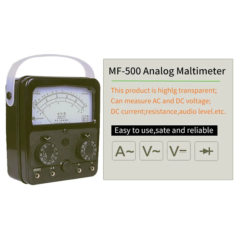 MF500 аналоговый мультиметр Вольт Ампер Ом метр 2500 v 20hm 500ma высокое Высокоточный аналоговый стрелочный мультиметр