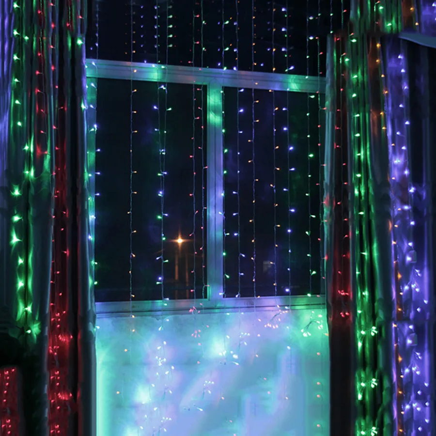 Cortina de Led Parede do Evento da Festa de Casamento do Natal Luz da Corda ao ar Luz do Sincelo Thrisdar Janela Livre Guirlanda 10x1m 10x2m 10x4m 10x5m 17 Thrisdar 10X1M 10X2M 10X4M 10X5M Janela Cortina
