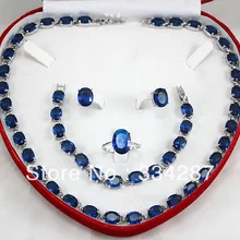 7X9 мм-цвет CZ Кристалл кольцо браслет, серьги, ожерелье комплект ювелирных изделий