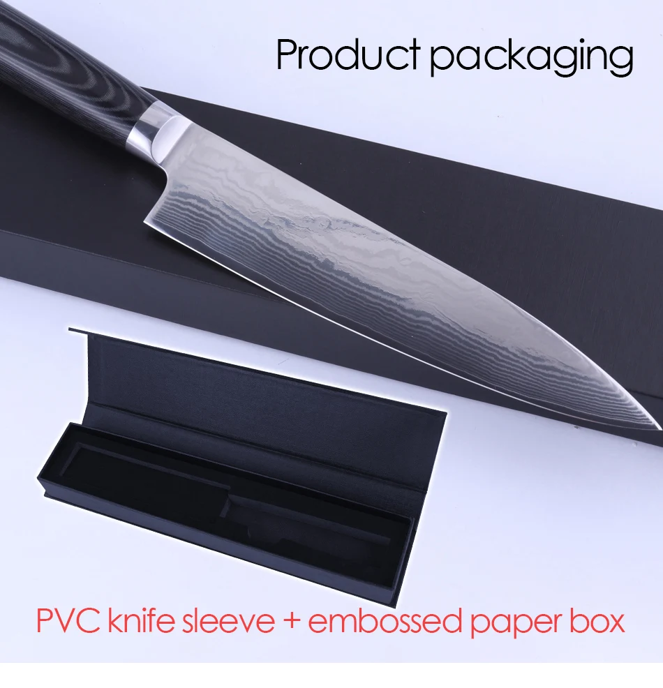8 дюймов острые ножи шеф-повара с ручкой Мик из дамасской стали кухонные ножи фрукты овощи мясо приготовление пищи Подарочная коробка нож для упаковки