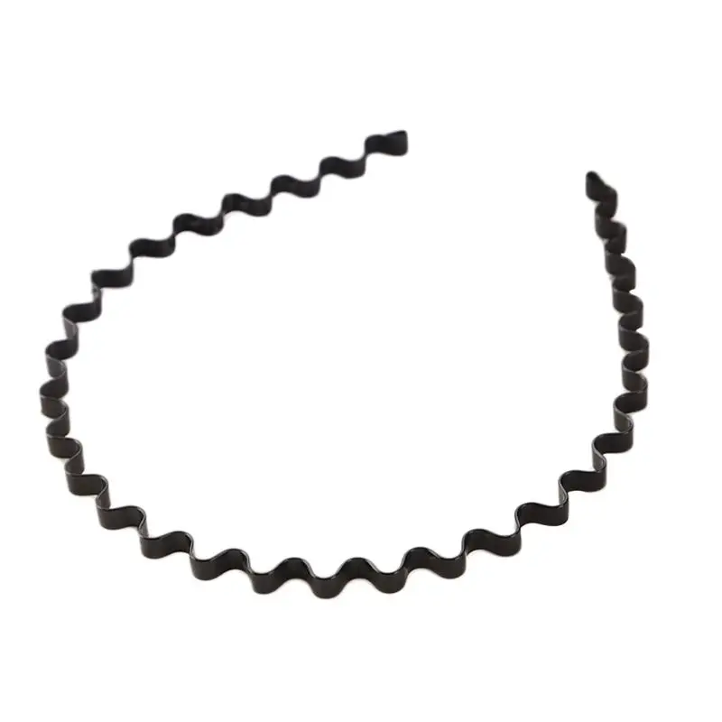 korean hair clips Unisex Metal Alloy Hairband Spring Wave Metallic Color Elastic Hair Hoop Iron Craft Twist Braided Wash Face Geometric Headband black hair clips Hair Accessories