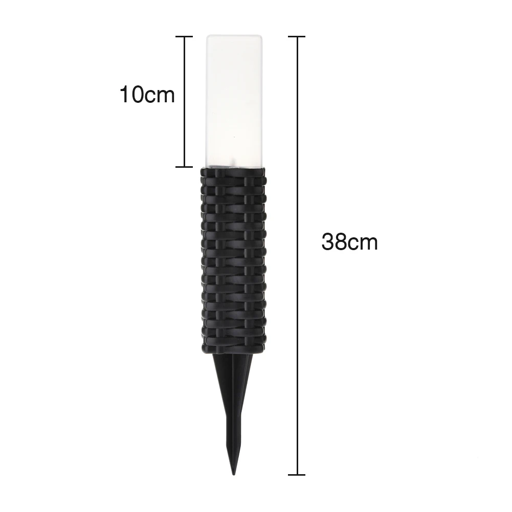 1 шт. пластиковый ротанговый стиль солнечной энергии Газон лампа двора пост Путь огни рампы сад патио наземный газон свет белый свет