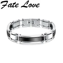 Любовь судьба гладкой 22 см Длина широкий Геометрия прямоугольник браслет для Для мужчин ювелирные ID best Прохладный подарок FL915
