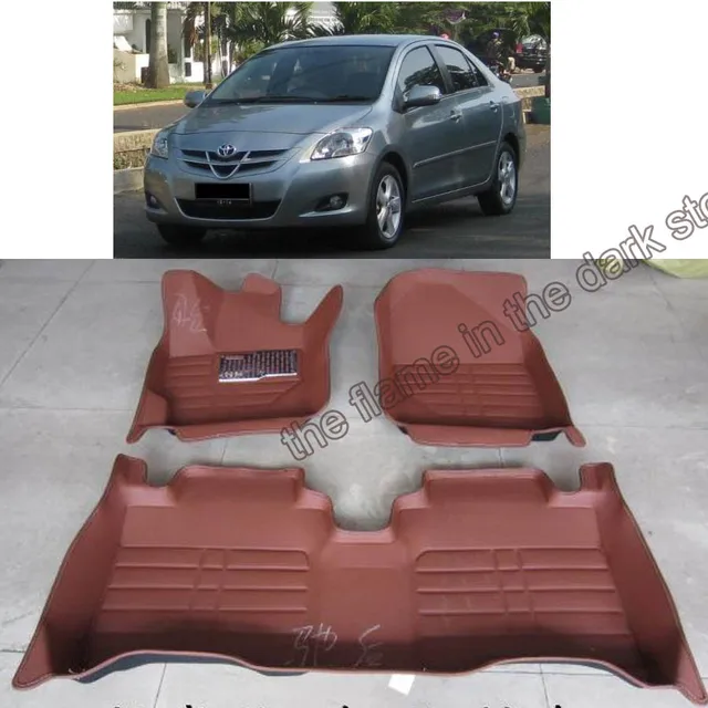 free shipping leather car floor mat carpet rug for toyota vios yaris
