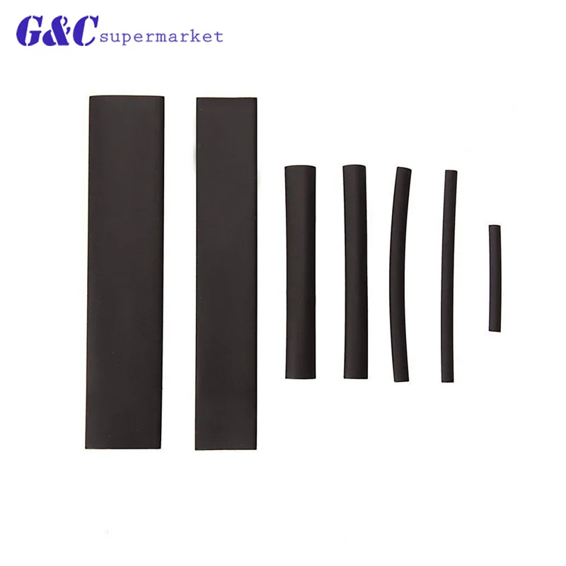 127pcs Black Tube Car Cable Sleeving Assortment Wrap Wire Kit with Polyolefin Assortment