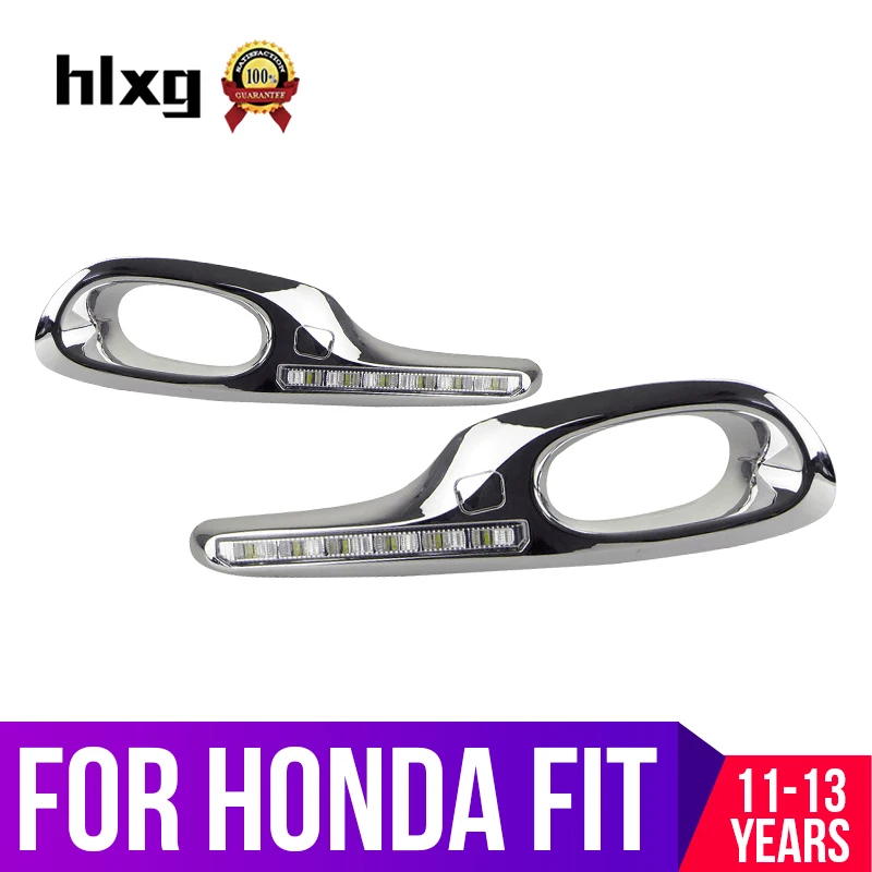 Hlxg 8/16 светодиодный дневные ходовые огни дневной свет для Honda Fit 2011 2012 2013