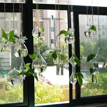 1 шт. творческий висит прозрачный стеклянный цветок гидропоники минималистский интерьер украшение бутылки приусадебного садоводства