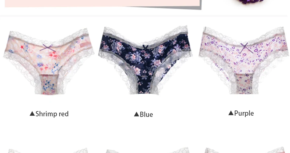 Japanese Wind New Brand Sexy Underwear for Women Lady Print Floral Briefs Panties Lace Decoration Mid Waist Intimates Tangas Bragas  (23)