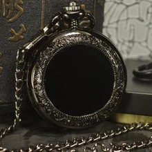 Механические карманные часы TIEDAN с черным циферблатом и скелетом, мужские антикварные Роскошные брендовые часы с цепочкой и брелоком