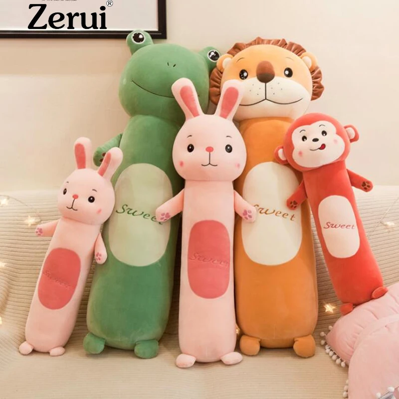 

New 55cm 70cm 90cm Large Plush Toy Kids Sleeping Cartoon Animal Stuffed Pillow Cute Soft Frog Lion Monkey Dolls Birthday Gift