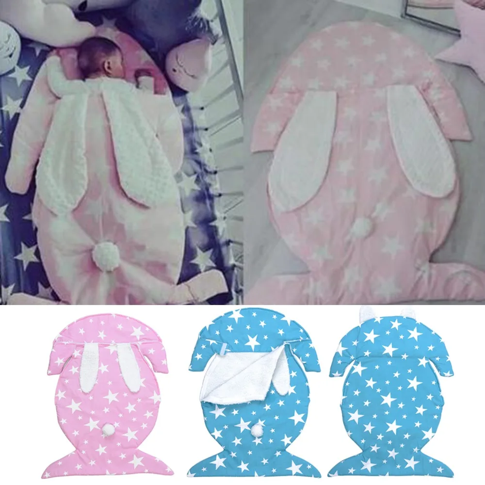 

Baby Blankets Envelope for Newborns Baby Covers Rabbit Ear Warm Fleece Swaddling Baby Wrap Photography Newborn Baby Girl Clothes