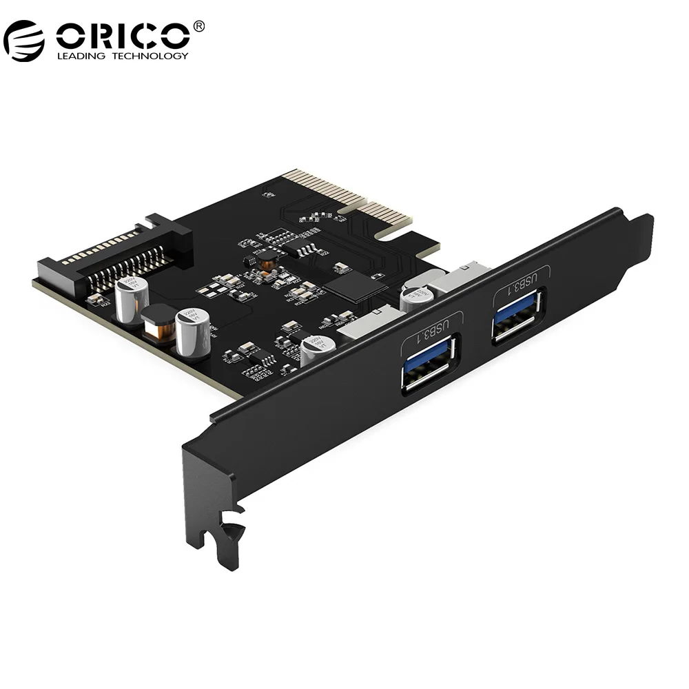 ORICO PA31-2P Desktop 2 Port USB3.1 PCI-E Adapter Express Card support Hot Plug-Black ORICO PA31-2P Desktop 2 Port USB3.1 PCI-E Adapter Express Card support Hot Plug-Black
