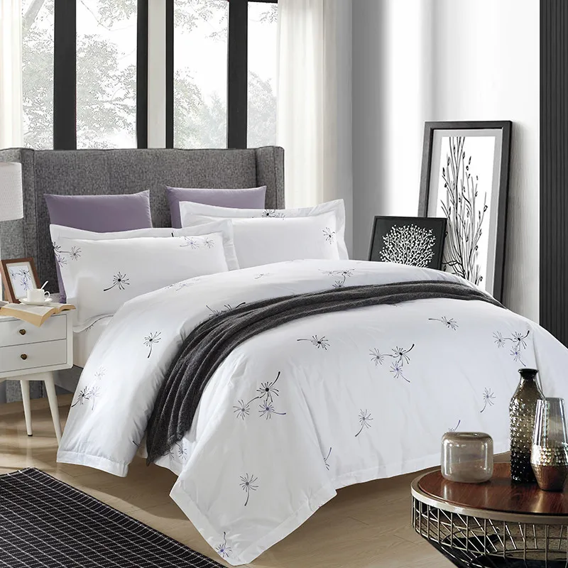 100 Cotton Dandelion Hotel 5 Stars Bedding Set Queen Double Size