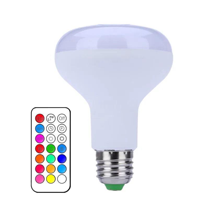 

5PCS/lot RGB+White RGBWW Color R80 E27 LED Bulb Light 10W Multiple Color with IR Remote Control Lampara Leds AC 85-265V led