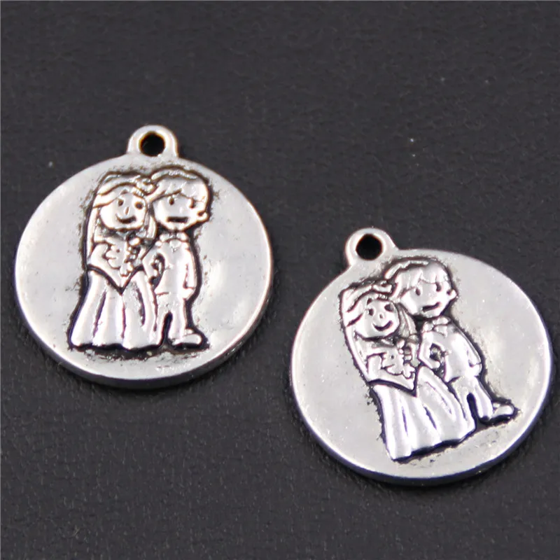 

20pcs Antique Sliver Wedding Charm Pendant Jewelry Making DIY Handmade Craft 24x17mm A412