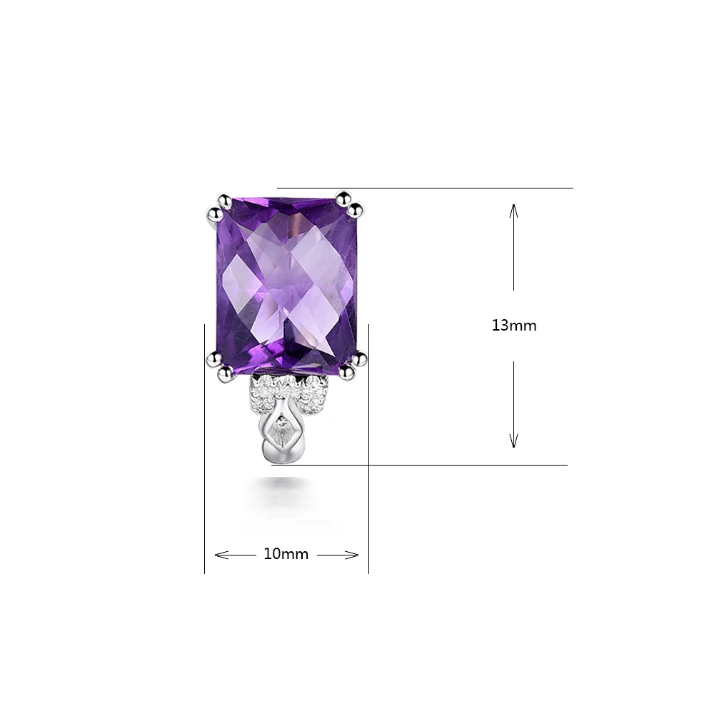 Женские серьги Клипсы из серебра 925 пробы с аметистом|clip earrings|earrings 925earrings for |
