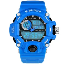 Модные спортивные часы, мужские, светодиодный, цифровые, уличные, ударостойкие, кварцевые, наручные часы, водонепроницаемые, военные, светодиодный, плавающие часы