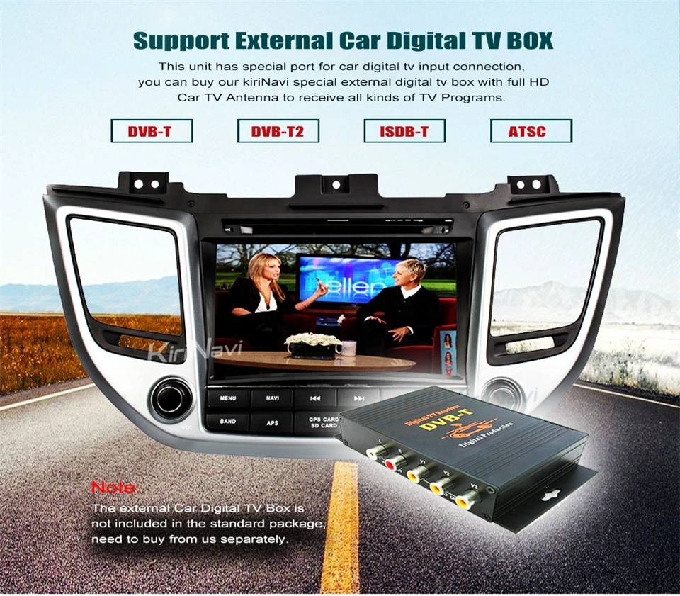 Top KiriNavi Octa core 4G LET android 7 car dvd player for Hyundai IX35 Tucson gps navigation 2015 support 4K Video 4G 10