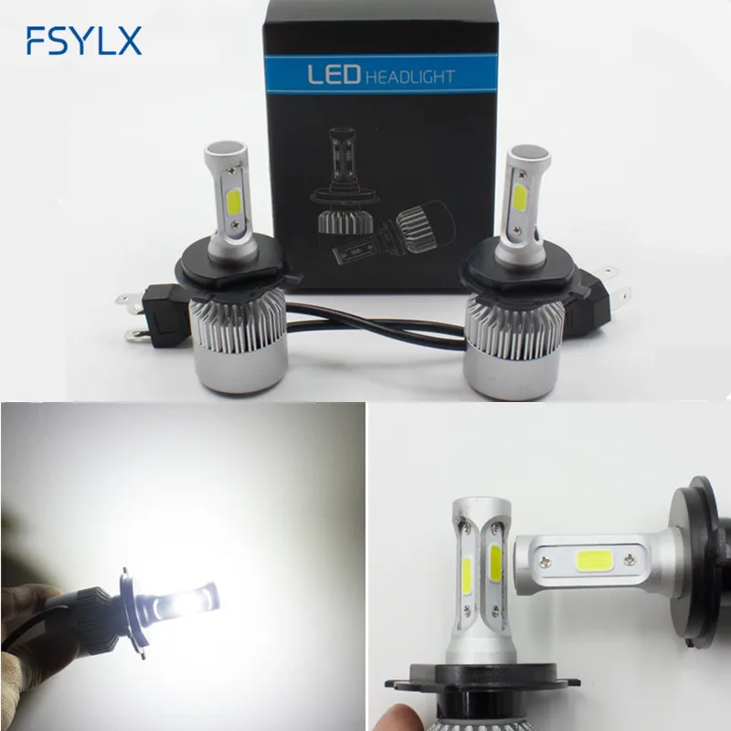 

8000LM 50W H4 HB2 9003 Auto Car LED Headlight Conversion kit All in one H4 hi/lo LED Headlights headlamps H4 LED fog light