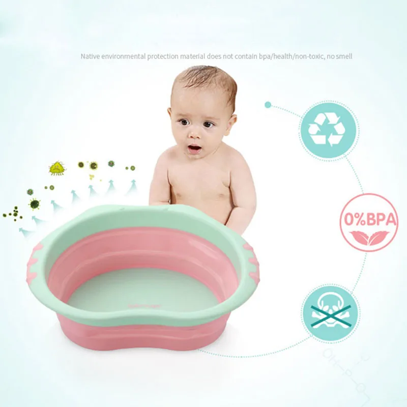 Baby Folding BathTub Infant Anti-slip Washing Basin Newborn Collapsible Body Washing Tubs Portable Children Washbasin Bath Decor