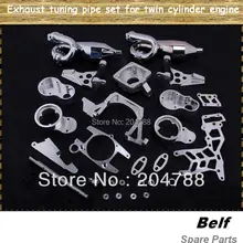 1/5 rc автозапчасти, baja выхлопная тюнинговая Труба Набор для двухцилиндровый двигатель, по EMS