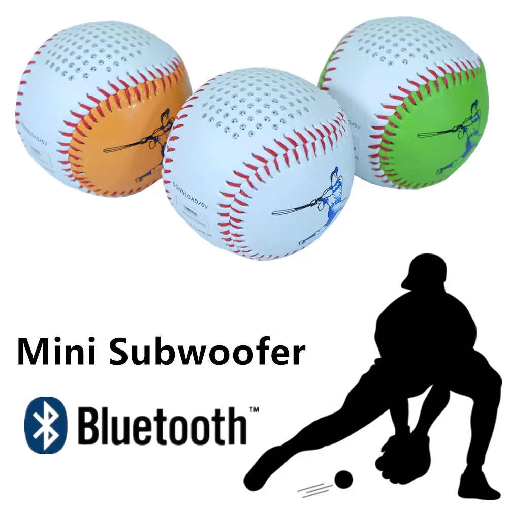 portable smart baseball bluetooth speaker subwoofer music playing for 5
