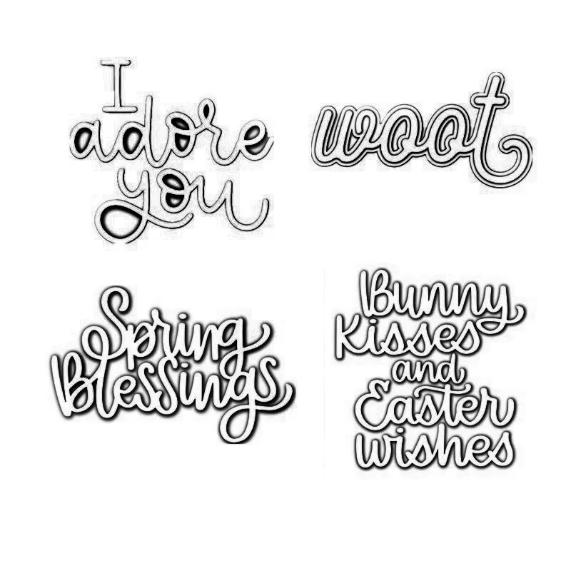 

SSS Sending Blessings I Adore You Phrases etc Metal Cutting Dies for DIY Scrapbooking Embossing Paper Cards Crafts 2019 New Dies
