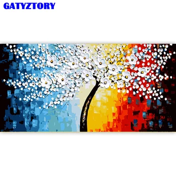 

GATYZTORY Frame 60x120cm DIY Painting By Numbers Acrylic Paint By Numbers Flowers Wall Art Canvas Painting For Home Decor Arts