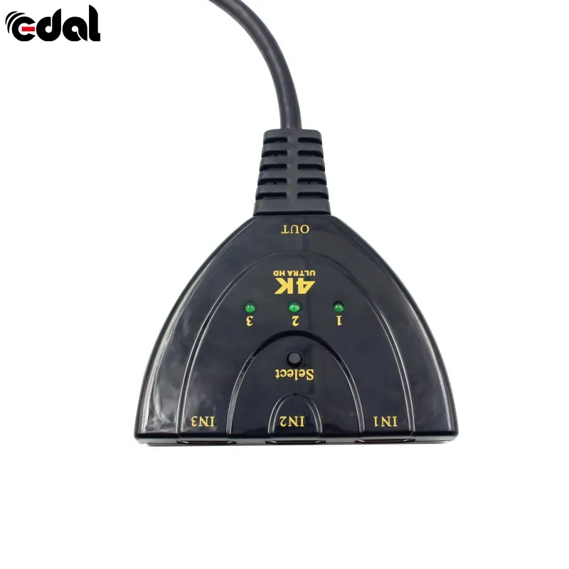 4 К * 2 К 3D HDMI Aapter Mini 3 Порты и разъёмы HDMI коммутатора 1.4b 4 К Switcher HDMI Splitter 3 в 1 из Порты и разъёмы концентратора для DVD HDTV