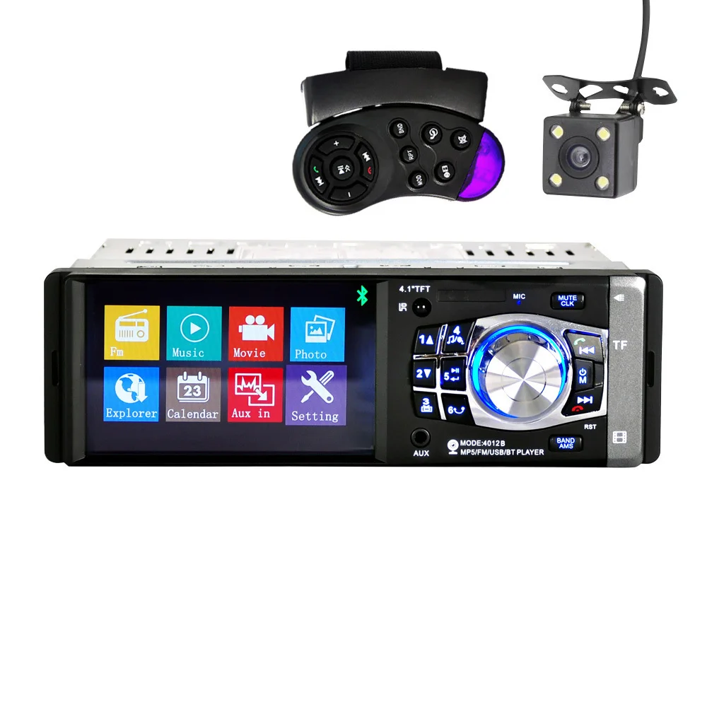 

SAIEOSYU Car Radio Mp3 MP5 Player Bluetooth Car Loudspeaker Autoradio 1din SD/USB/TV Audio Remote Control With Rear View Camera