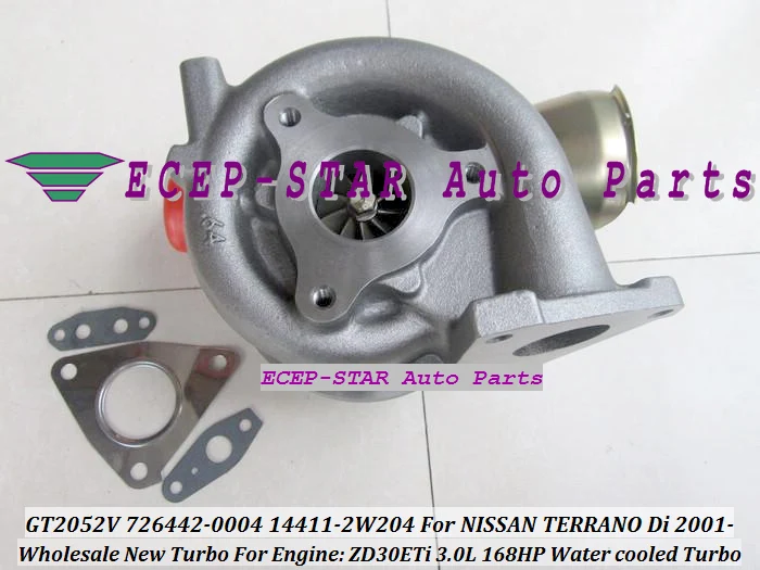 GT2052V 726442 5004S 14411 2W204 Фотогалерея воды для NISSAN Pathfinder Mistral TERRANO 2001 ZD30ETi 3.0L 168HP|turbocharger