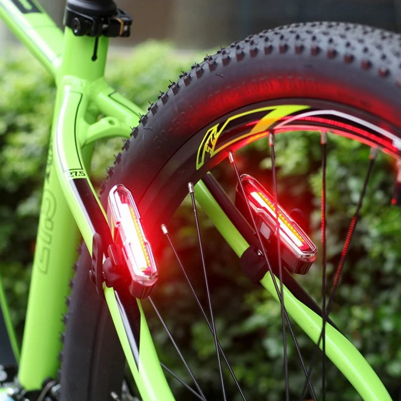 Top USB Rechargeable Front Rear Bicycle Light Lithium Battery LED Bike Taillight Cycling Helmet Light Lamp Mount Bicycle Accessories 1