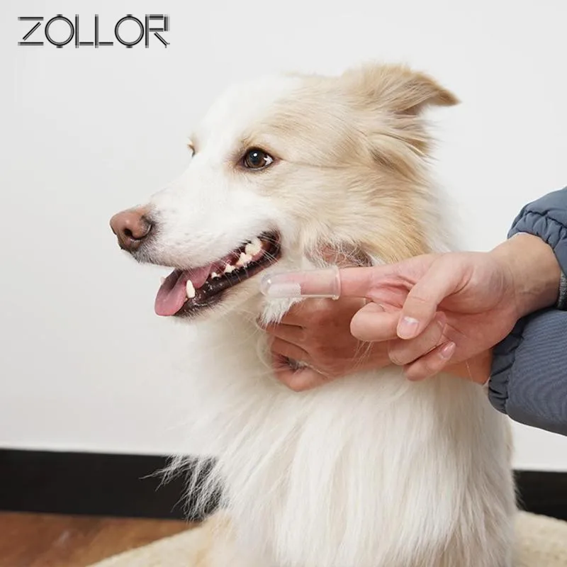

ZOLLOR Soft Silicone Pet Finger Toothbrush Teddy Dog Brush Bad Breath Tartar Remover Teeth Oral Care Puppy Cat Cleaning Supplies