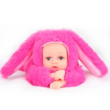 Reborn Baby Rabbit Bear Plush Doll Toys 25CM Open Eyes Cute Baby Dolls with Children Sleeping