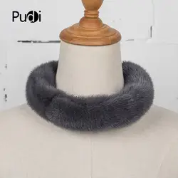 Pudi SF760 2017 новые зимние женские меховые шарф действительно чистый цвет короткий в Норки Зимний Шарф
