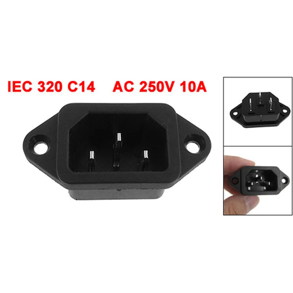 

IEC 320 C14 Male Plug 3 Pins PCB Panel Power Inlet Socket Connector