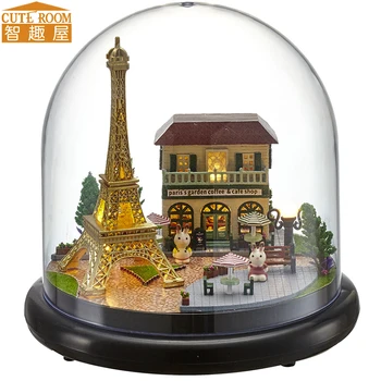 

Casa de DIY casas de muñecas de madera miniatura dollhouse muebles juguetes para niños regalo romántico París B018
