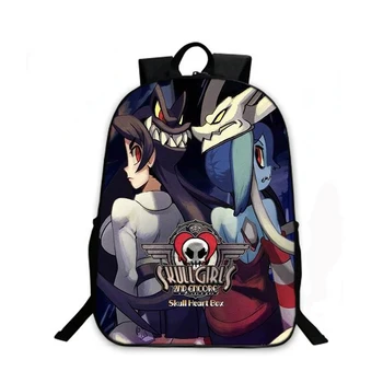 

New Hot Skullgirls Kitty Cartoon Miracle Skull Girl Female Backpack Teenager Laptop Backpack Print Shoulder Bag Child Gift