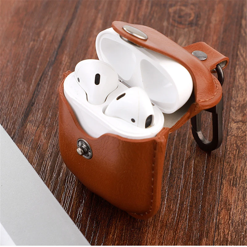 PU Leather Case For Airpods Luxury Business Earpods Box For Apple Earphone Cute Cover For Air Pods With Hook Lovely Protector (17)