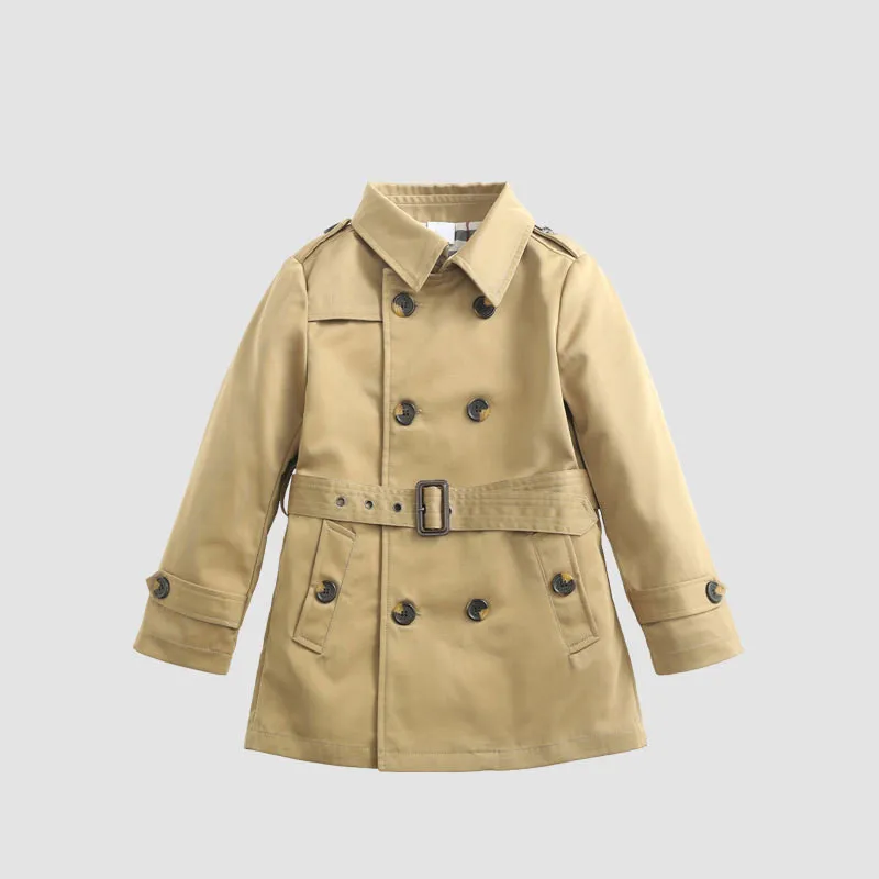 

2019 New Boy Trench Coats Autumn Fashion Kids Jacket Waistband Windbreaker Boy 3-8 Years Outerwear Children Parka