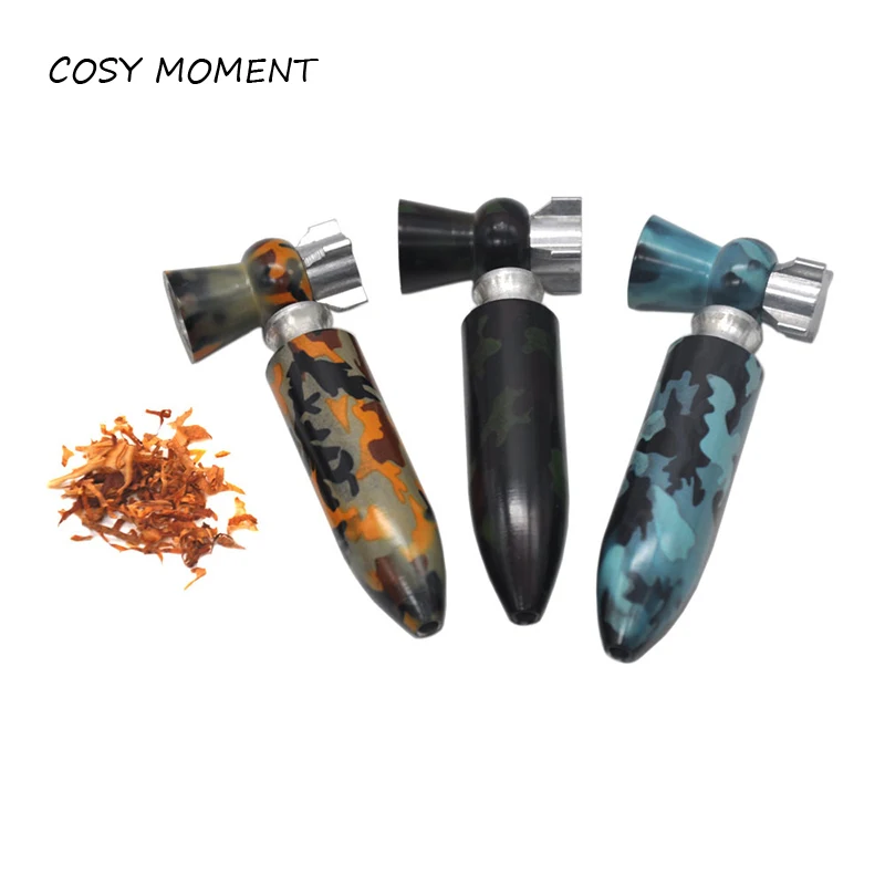 

COSY MOMENT Bomb Metal Smoking Pipes Detachable Tobacco Smoking Pipe Camouflage Herb Tobacco Pipes Smoking Accessories YJ450