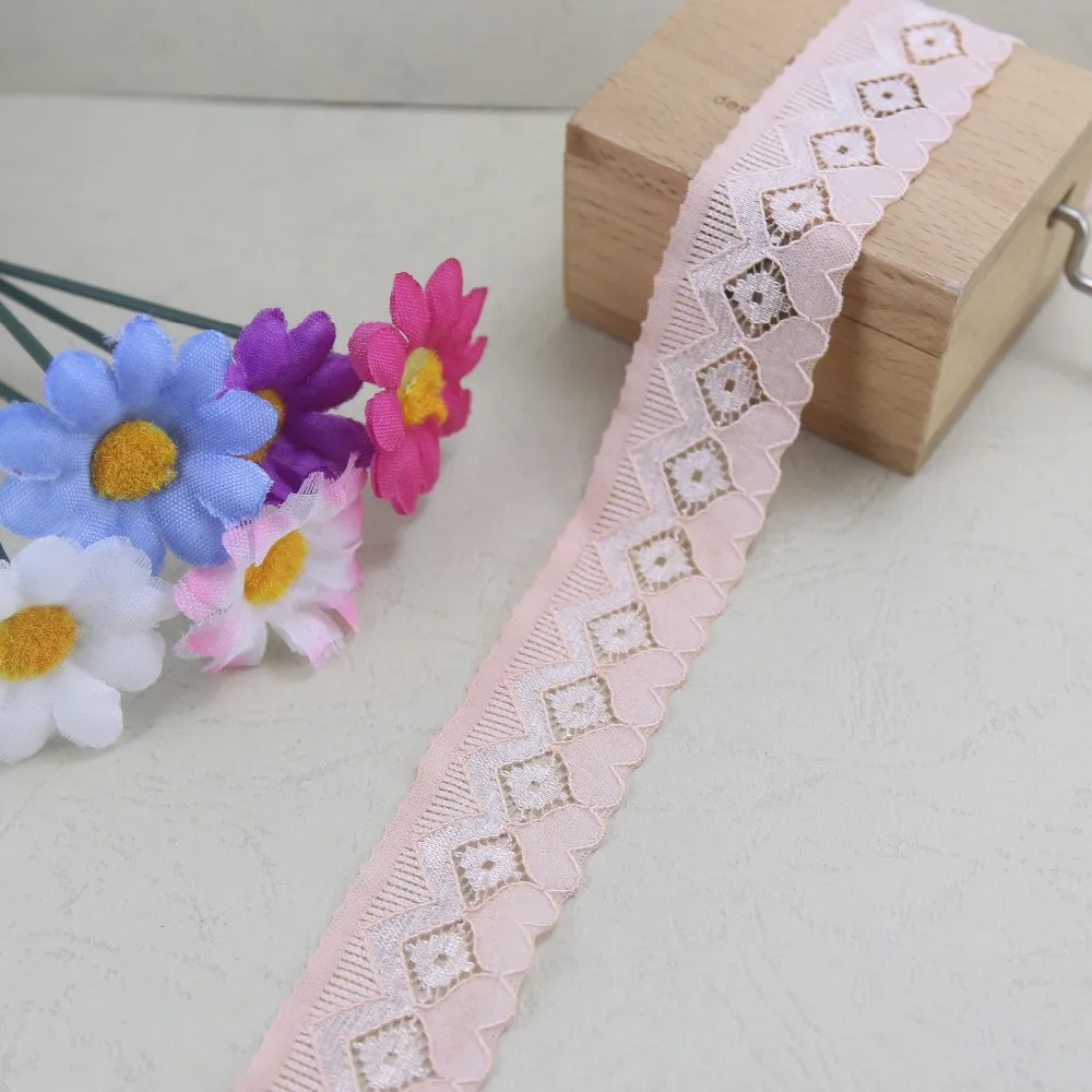 

Elastic Stretch Lace trim 5 yards/lot Meat orange heart 1"(25mm) width DIY sewing/garment/clothes accessories