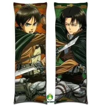 

Free Shipping Anime Dakimakura hugging pillow case jr012 Attack on Titan Levi Rivaille Eren Jaeger