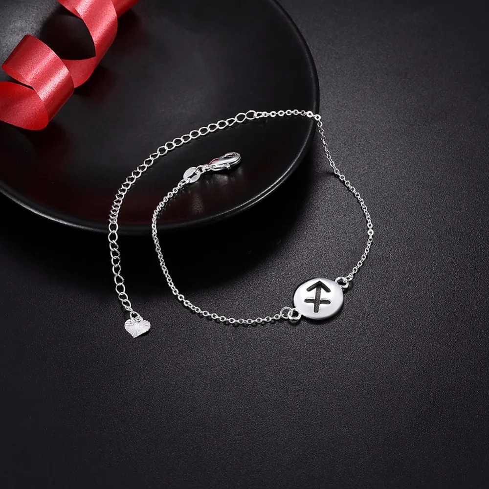 Hollow Piercing heart charms Anklets feet wear romantic 925 original Silver Creative life safe chains Female