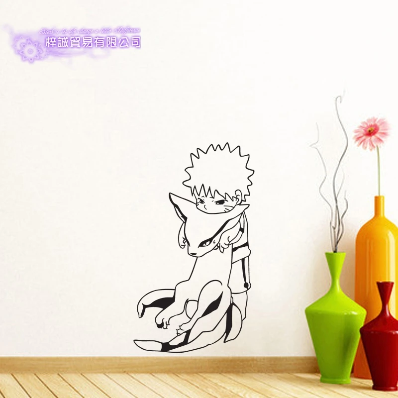 DCTAL Naruto Japanese Cartoon Car Kurama Sticker Uzumaki Naruto Decal Posters Vinyl Wall Decals Pegatina Decor Mural Sticker