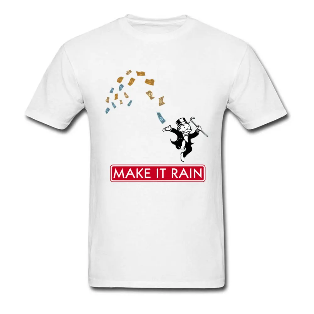 Printing T-shirts Brand O Neck Make it Rain Monopoly 19544 Pure Cotton Student Tops T Shirt Casual Short Sleeve Tops Tees Make it Rain Monopoly 19544 white
