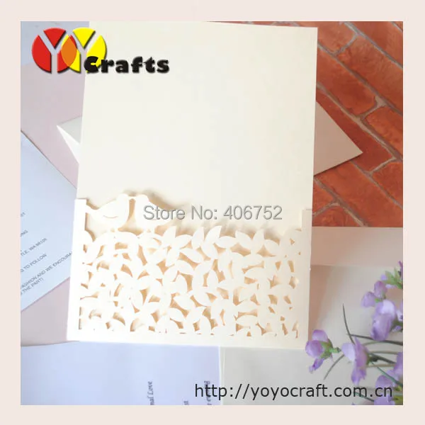 laser cut handmade folded wedding invitation cards envelope insert envelope insert